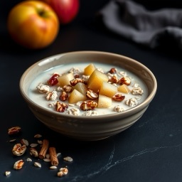 Illustration for the Oat bowl with apple, walnuts and cinnamon meal