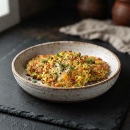 Illustration for the Baked zucchini fritters with cheese meal