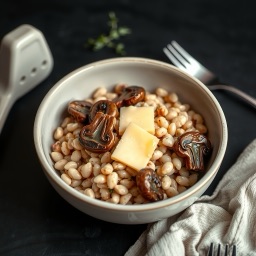 Illustration for the Barley bowl with mushrooms and cheese meal