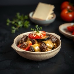 Illustration for the Beef and eggplant bake with cheese meal