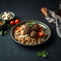 Illustration for the Beef kofta plate with bulgur meal