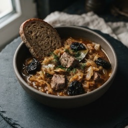 Illustration for the Bigos with veal and rye bread meal