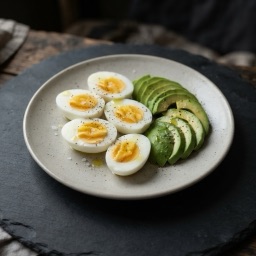 Illustration for the Boiled eggs with avocado meal