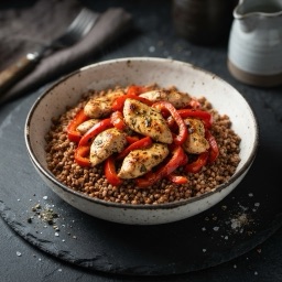 Illustration for the Chicken bowl with buckwheat and pepper meal