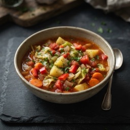 Illustration for the Cabbage and pepper vegetable soup meal