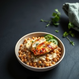 Illustration for the Chicken and hummus quinoa bowl meal