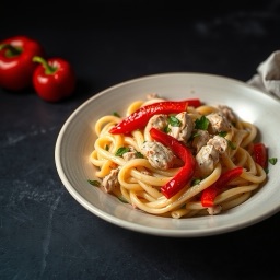 Illustration for the Chicken pasta with peppers meal