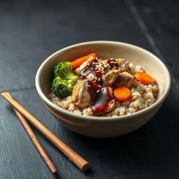 Illustration for the Sesame chicken rice bowl meal