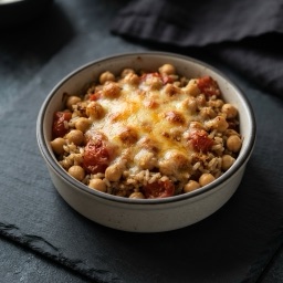 Illustration for the Chickpea and rice bake with cheese meal