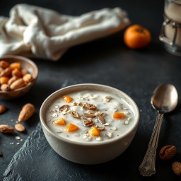 Illustration for the Oat porridge with dried apricots and almonds meal