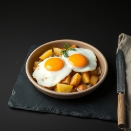 Illustration for the Potato hash with eggs meal