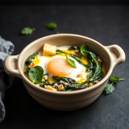 Illustration for the Egg and ricotta bake with spinach meal