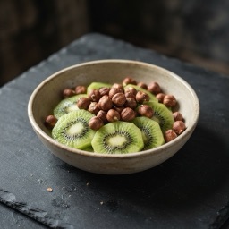 Illustration for the Kiwi and hazelnut snack plate meal