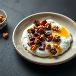 Illustration for the Labneh-style plate with dates and walnuts meal