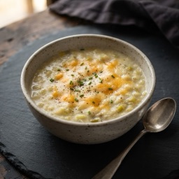 Illustration for the Leek and potato soup with cheese meal