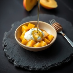 Illustration for the Mango with cottage cheese and honey meal