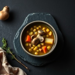 Illustration for the Mushroom and split pea soup meal