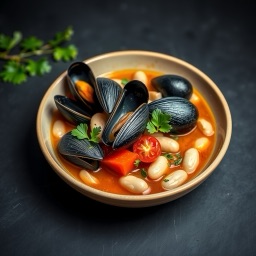 Illustration for the Mussel and white bean tomato stew meal