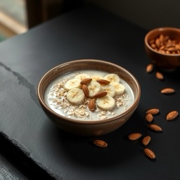 Illustration for the Oatmeal with banana and almonds meal