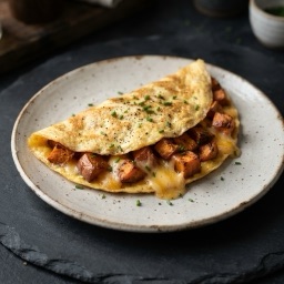 Illustration for the Sweet potato and cheddar omelette meal