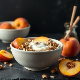 Illustration for the Yogurt granola bowl with peach meal
