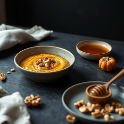 Illustration for the Pumpkin millet porridge with honey and walnuts meal