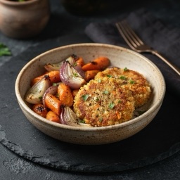 Illustration for the Quinoa cutlets with roasted vegetables meal