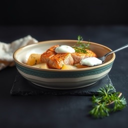 Illustration for the Salmon and potato bake with dill meal
