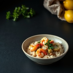 Illustration for the Shrimp and artichoke rice bowl meal