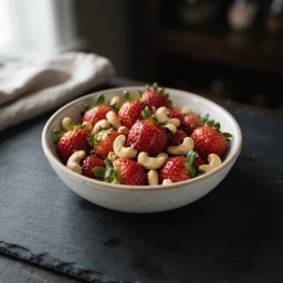Illustration for the Strawberry and cashew snack plate meal