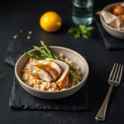 Illustration for the Turkey couscous bowl with asparagus meal