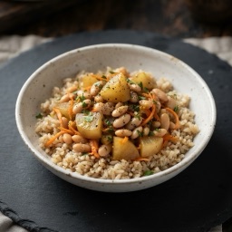 Illustration for the Turnip and white bean rice bowl meal