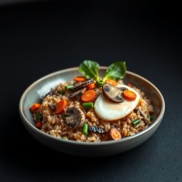 Illustration for the Egg fried rice with mushrooms and bok choy meal