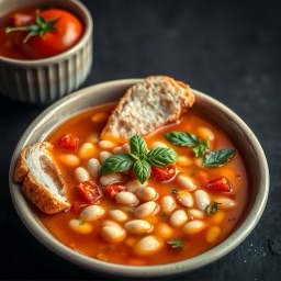 Illustration for the White bean soup with basil and parmesan meal
