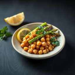 Illustration for the Asparagus and chickpea bowl meal