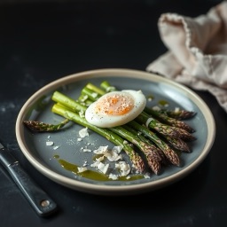 Illustration for the Asparagus plate with egg and parmesan meal