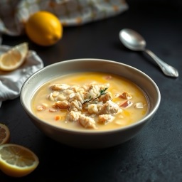 Illustration for the Avgolemono chicken and rice soup meal