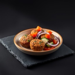 Illustration for the Baked falafel plate with salad meal