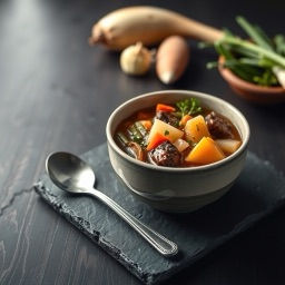 Illustration for the Beef and vegetable soup meal