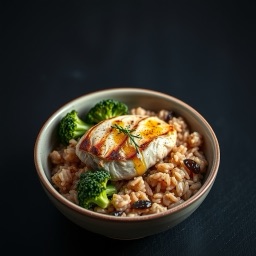 Illustration for the Chicken breast with broccoli and brown rice meal