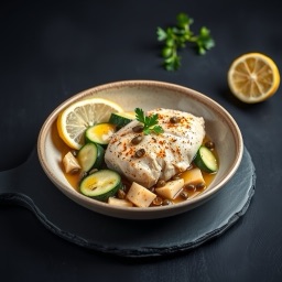 Illustration for the Lemon-caper chicken plate meal