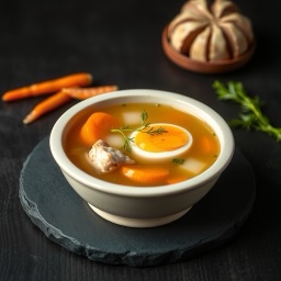 Illustration for the Chicken broth with egg meal