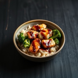 Illustration for the Teriyaki-style chicken bowl with broccoli meal