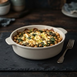 Illustration for the Chickpea bake with spinach and feta meal