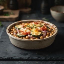 Illustration for the Chickpea and vegetable bake meal