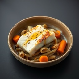 Illustration for the Cod with braised cabbage meal