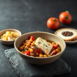 Illustration for the Cod and chickpea stew meal