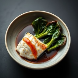 Illustration for the Cod plate with ginger and bok choy meal