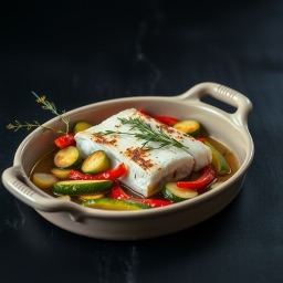 Illustration for the Baked cod with vegetables meal