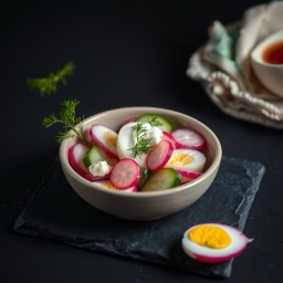 Illustration for the Egg and cottage cheese salad with radish meal
